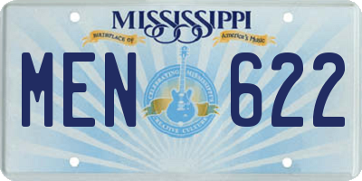 MS license plate MEN622