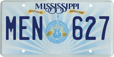MS license plate MEN627