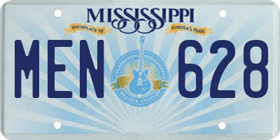 MS license plate MEN628