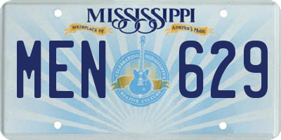 MS license plate MEN629