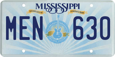MS license plate MEN630