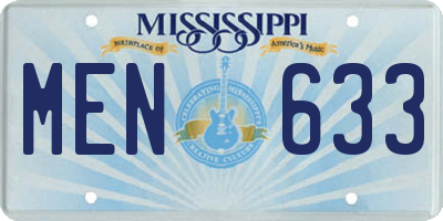 MS license plate MEN633