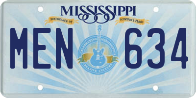 MS license plate MEN634
