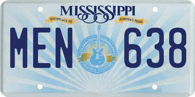 MS license plate MEN638