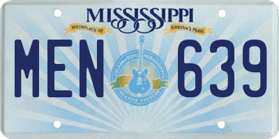 MS license plate MEN639