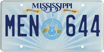 MS license plate MEN644