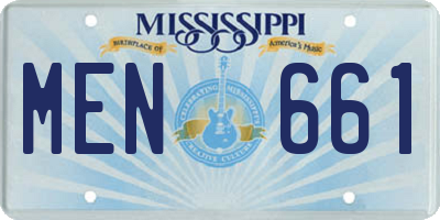 MS license plate MEN661