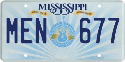 MS license plate MEN677
