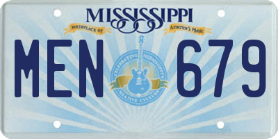 MS license plate MEN679