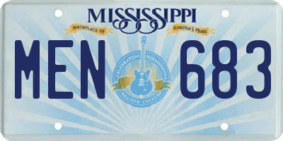 MS license plate MEN683