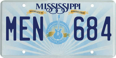 MS license plate MEN684