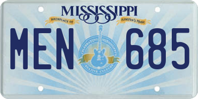 MS license plate MEN685
