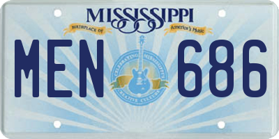 MS license plate MEN686