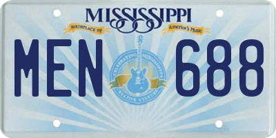 MS license plate MEN688