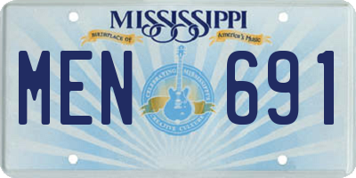MS license plate MEN691