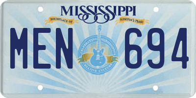 MS license plate MEN694