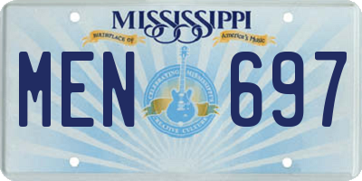 MS license plate MEN697