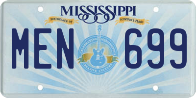 MS license plate MEN699