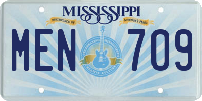 MS license plate MEN709