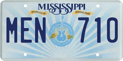 MS license plate MEN710