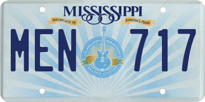 MS license plate MEN717