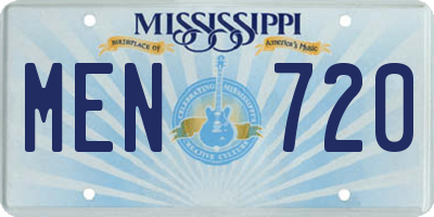 MS license plate MEN720
