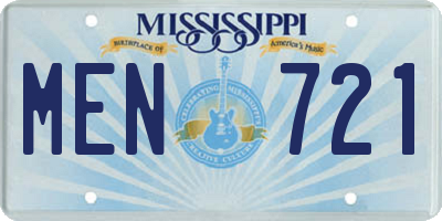 MS license plate MEN721