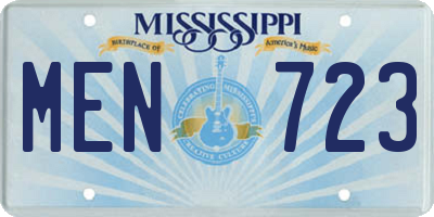 MS license plate MEN723