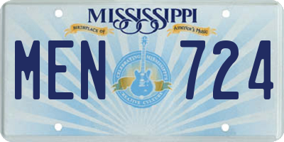 MS license plate MEN724