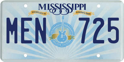 MS license plate MEN725