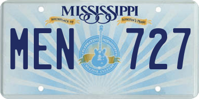 MS license plate MEN727