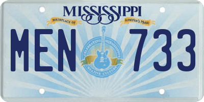 MS license plate MEN733
