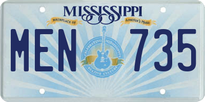 MS license plate MEN735
