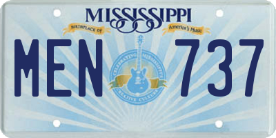 MS license plate MEN737
