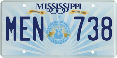 MS license plate MEN738