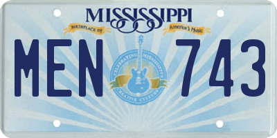 MS license plate MEN743