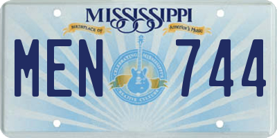MS license plate MEN744