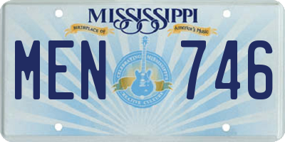 MS license plate MEN746
