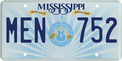 MS license plate MEN752