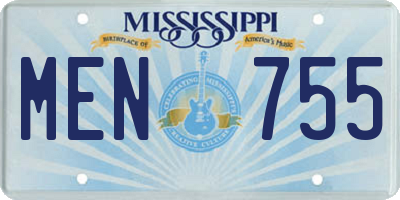 MS license plate MEN755
