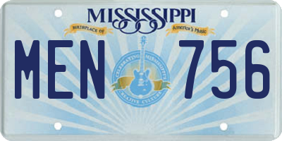 MS license plate MEN756