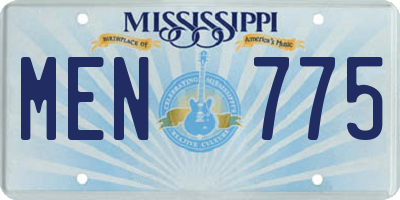 MS license plate MEN775
