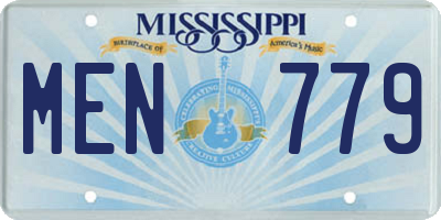 MS license plate MEN779