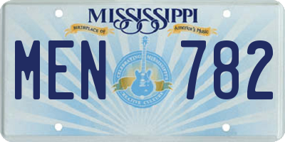 MS license plate MEN782