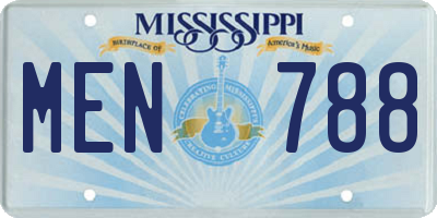 MS license plate MEN788