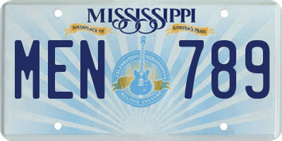 MS license plate MEN789