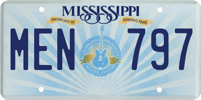 MS license plate MEN797