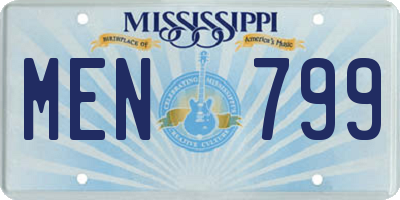 MS license plate MEN799