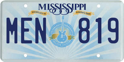 MS license plate MEN819