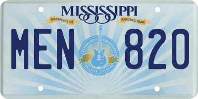 MS license plate MEN820